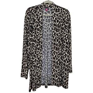 Vince Camuto 3X Leopard Animal Print Open Jacket Cardigan. Stylish. MobWife Glam